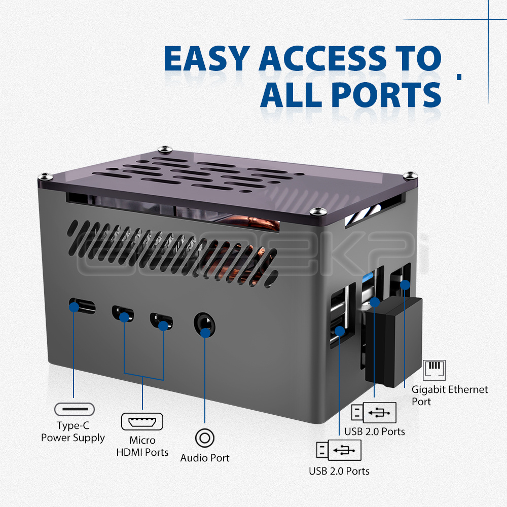 GeeekPi  Aluminum Brick Case B - огляд і ціна Argon One V3 M.2 Nvme Case